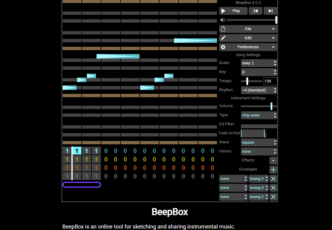 Spending a day learning to produce a simple four note 8bit melody for an easter egg that 94% people won't encounter in your game.

This is what indie game development is!

#indiedevhour #IndieDevHour #GameDev #IndieGame #8BitMusic #EasterEgg #IndieGameDev #BeepBox #GameAudio
