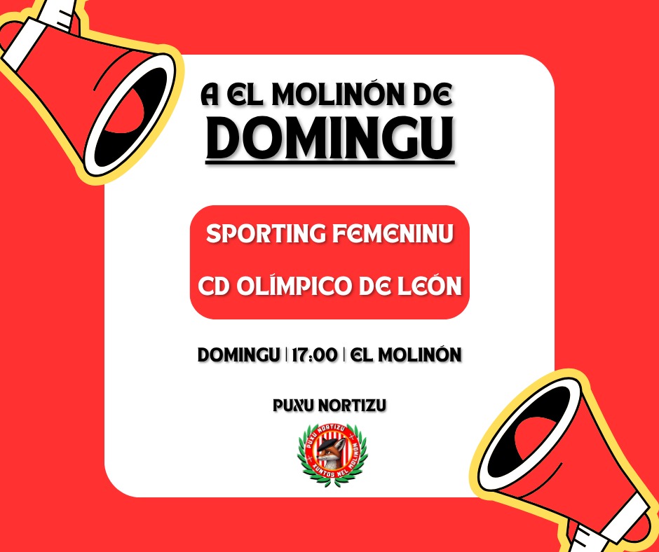 PuxuNortizu's tweet photo. 🚨¡𝗔𝗳𝗶𝗰𝗶𝗼́𝗻! 𝗧𝗲𝗻𝗲𝗺𝗼𝘀 𝘂𝗻𝗮 𝗰𝗶𝘁𝗮🚨

Puxu Nortizu invita a la xente a sofitar al Sporting Femeninu esti domingu a les 17:00 en El Molinón.

Vaciar el campu el sábadu escontra l'abusu pa llenalu'l domingu volcando la pasión nel femeninu.

Nós, con vós 🔴⚒️⚪ https://t.co/eif1M8x1kH