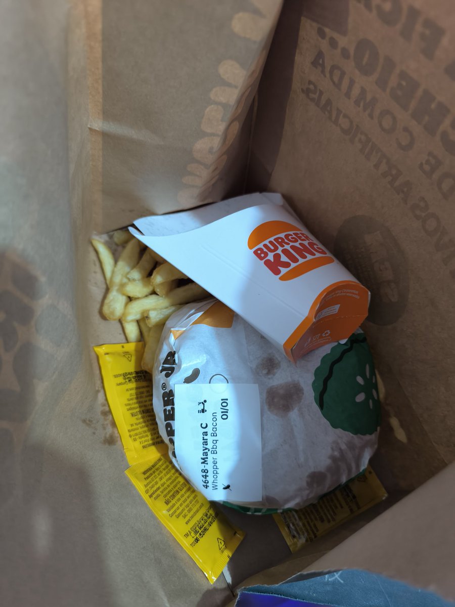 essa aqui tá sendo a experiência RECORRENTE com o <a href="/iFood/">iFood</a>: 

- você pede
- o pedido chega todo errado (não veio a bebida, não veio os sachês de maionese q paguei, a batata toda jogada, o lanche frio) 
- você reclama 
- o <a href="/burguerkingbr_/">BK brasil 🍥</a> devolve PARTE do valor e começa td de novo