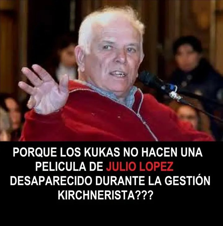 Desaparecido bajo un Gobierno peronista en democracia mentime que el pinguino y la porota no estuvieron detras de esto kukin 😂😂😂