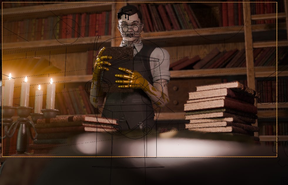 The render that will never be because the library background is so detailed Blender needs more than 16 GB RAM.