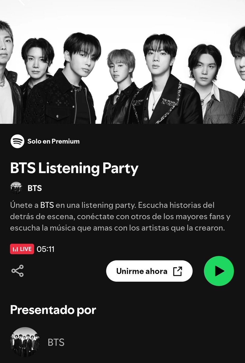 pjmIesviu's tweet photo. 🚨 DIFUSIÓN! Comenzo la listening party de BTS en Spotify, los tannies estarán presentes, además ES IMPORTANTE QUE LO HAGAN TODOS

- YA SE UNIERON? 👀👇
🖇️:https://t.co/lny5auokml

ARIRANG LISTENING PARTY
#BTS_ARİRANG #BTS_SWİM https://t.co/1yjTEv9nF9