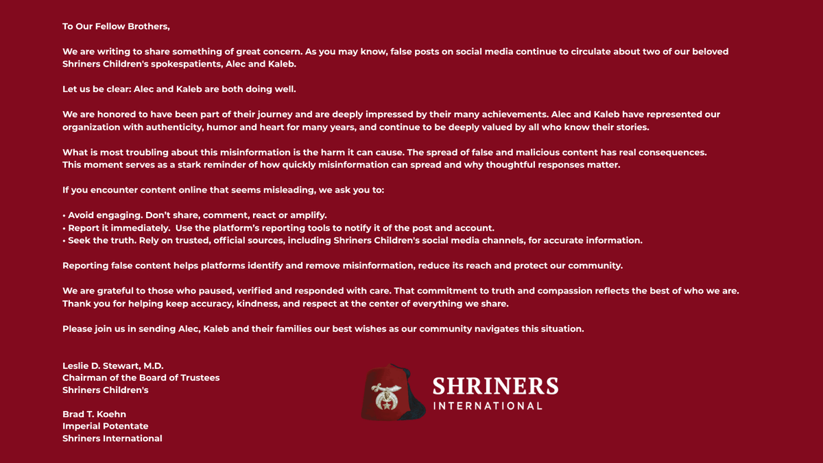Shriners International tweet media