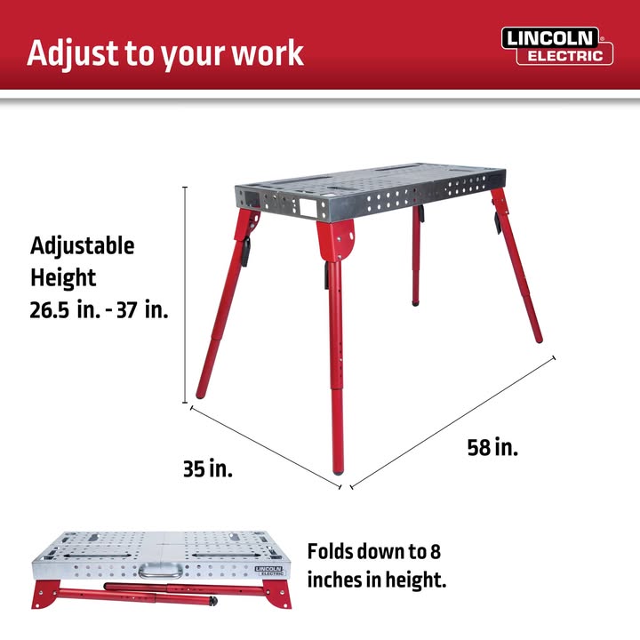 LincolnRetail's tweet photo. Portable, sturdy, and robust, our Welding Table and Workbench is built to last, simple to set up, and designed to meet your projects' needs: https://t.co/9bigugVMKR

#LincolnElectricRetail #WeldRed #WeldRedNation https://t.co/KWVkJnxY3A