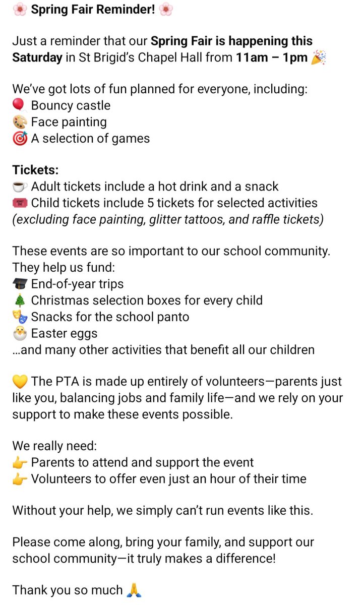 St Brigids Newmains PTA tweet media