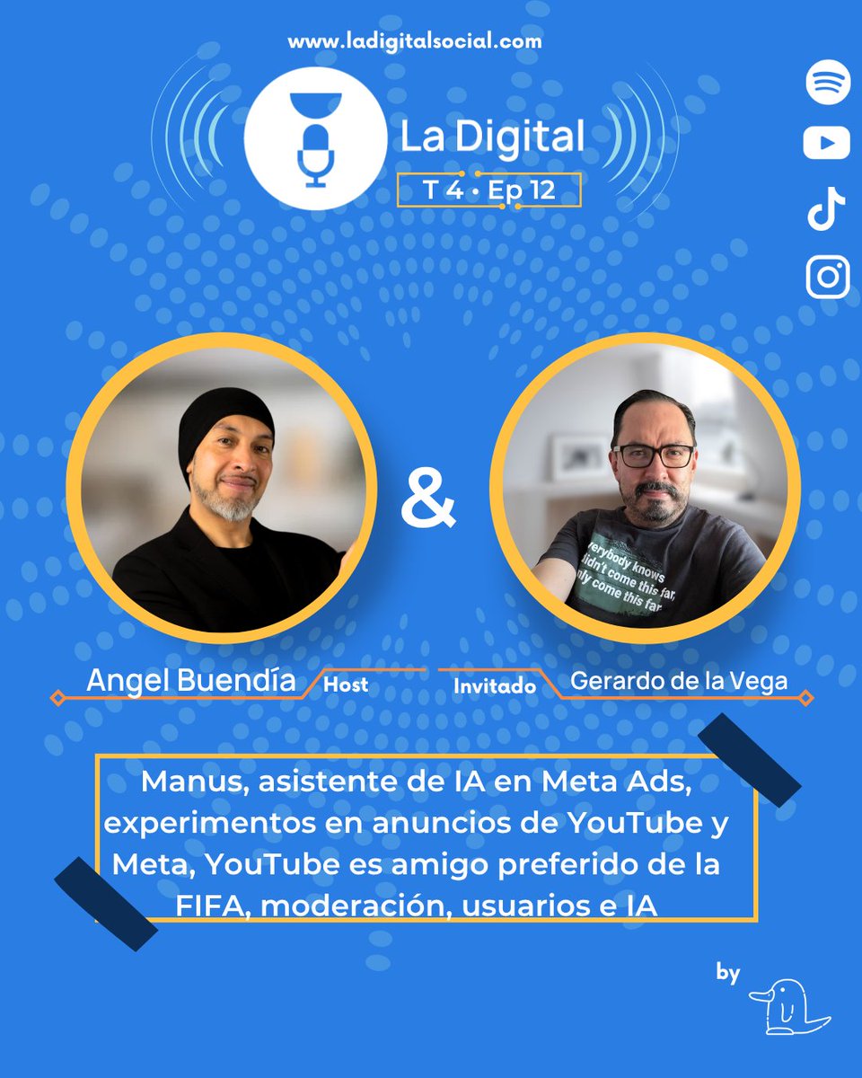 Ya se encuentra al aire nuestro episodio 12 y tenemos un gran invitado <a href="/gerardodelavega/">Gerardo de la Vega</a> 🤩 quien junto con <a href="/angelbc/">Angel Buendía</a> nos dio las noticias de la semana 📰 

Podcast producido por Alternativa Digital 🎧 🎙️

Escúchanos en @spotifymexico🎙️ 🎧 
linktw.in/lEIdJe

#ladigital