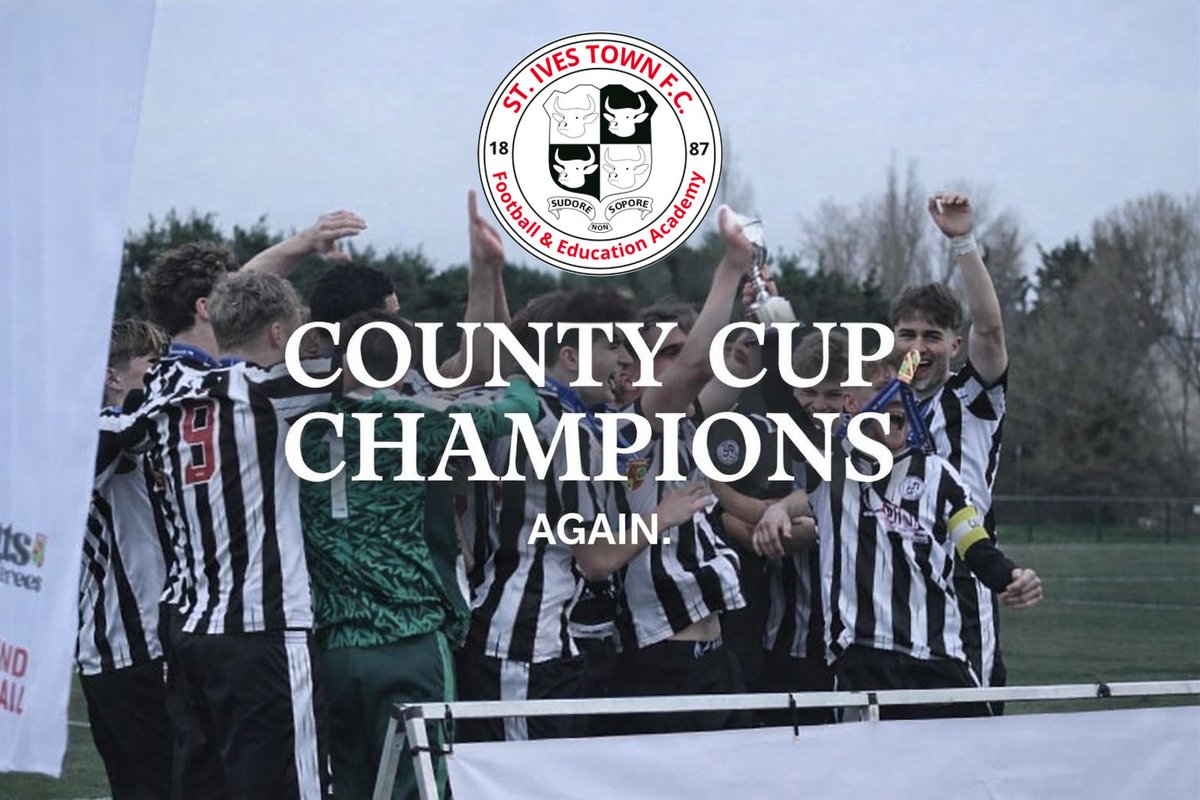 Game day!
U18 County Cup Final
Ramsey Town 0-4 St Ives Town

A totally dominant display to wrap up another superb season for a fantastic team as the boys compete back to back doubles with a 4-0 victory!

Goals and full match report on our instagram.
