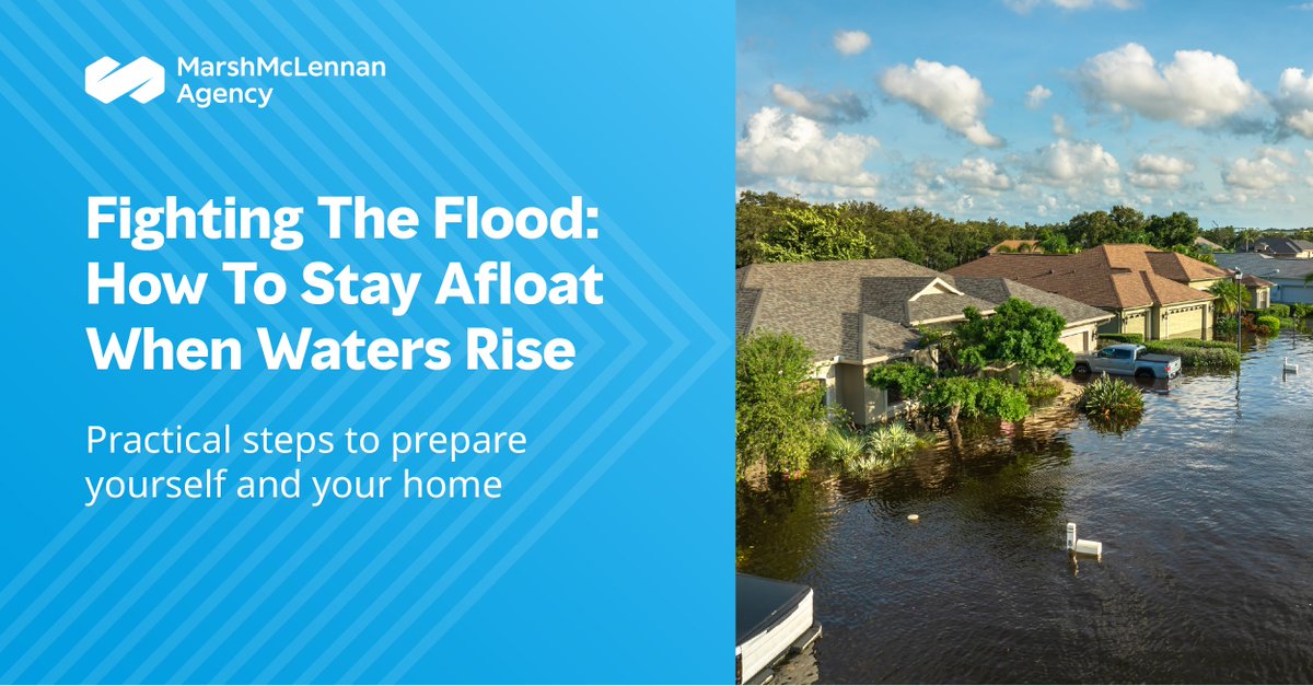 MMA_PCS's tweet image. DYK that #flooding causes more damage in America than any other natural disaster? Plus, most standard homeowner policies don't cover floods. Check out our latest blog for some simple steps to help #protect your home and loved ones. mma.marshmma.com/fighting-the-f… 💧 #Floods #Insurance