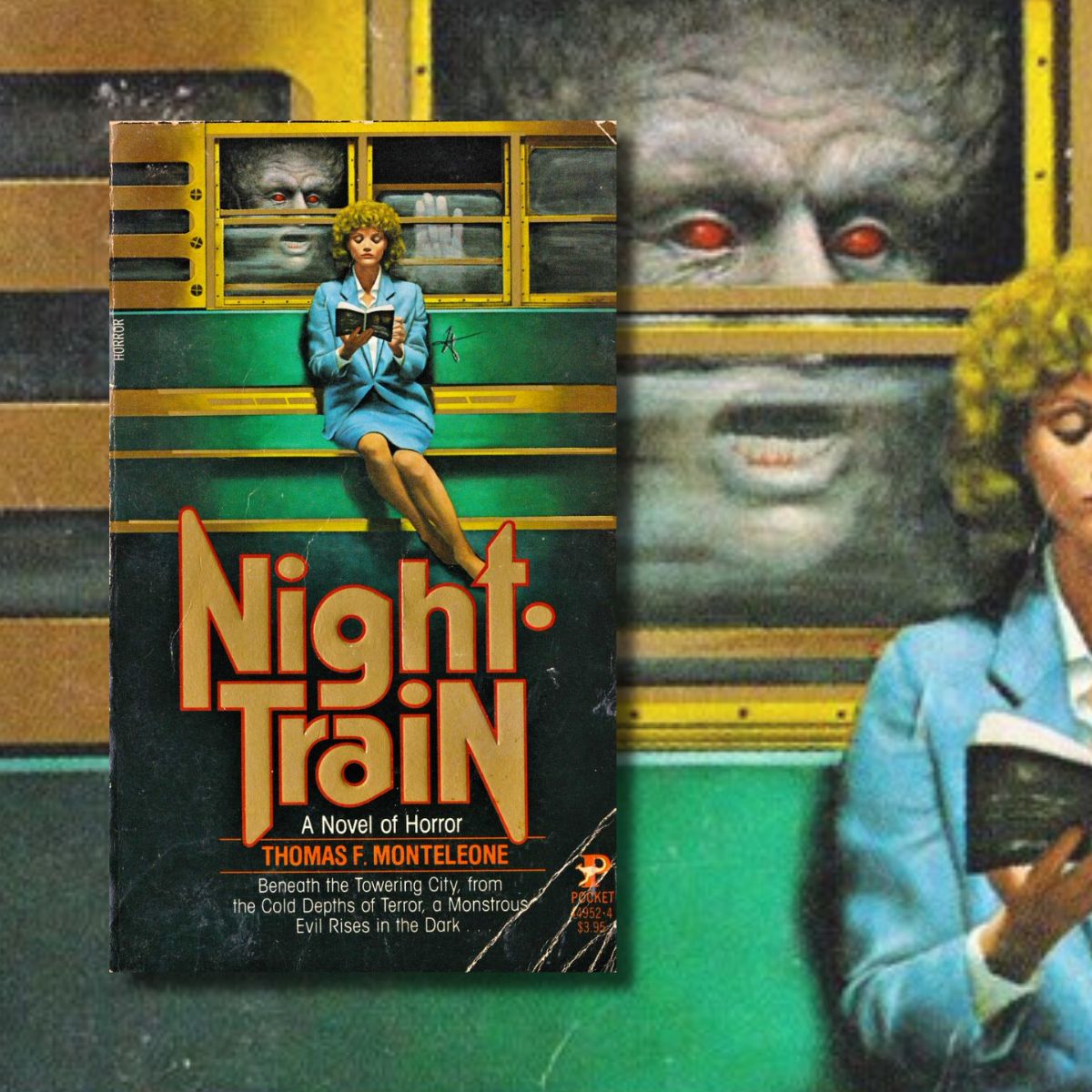 Lisa Falkenstern's cover art for the 1984 Pocket Books edition of Night Train by Thomas F. Monteleone.

#horror #horrorart #horrorcommunity #horrorfam