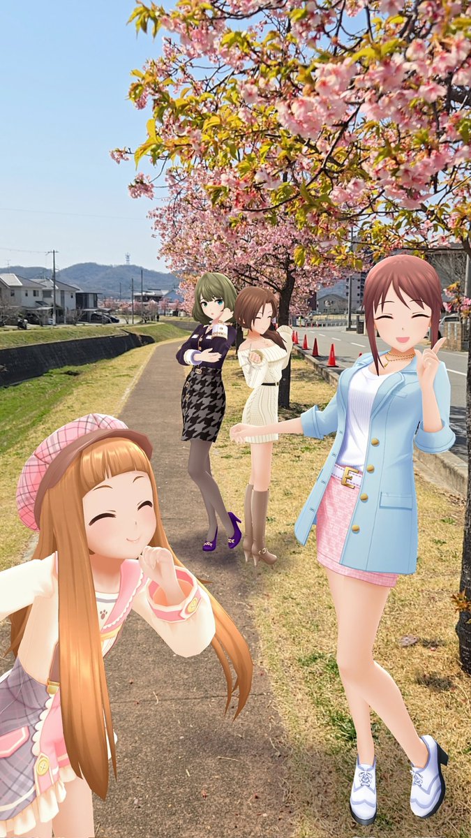 小野市の大島川桜回廊で花見を楽しむみんなの写真です🌸
#デレスポAR