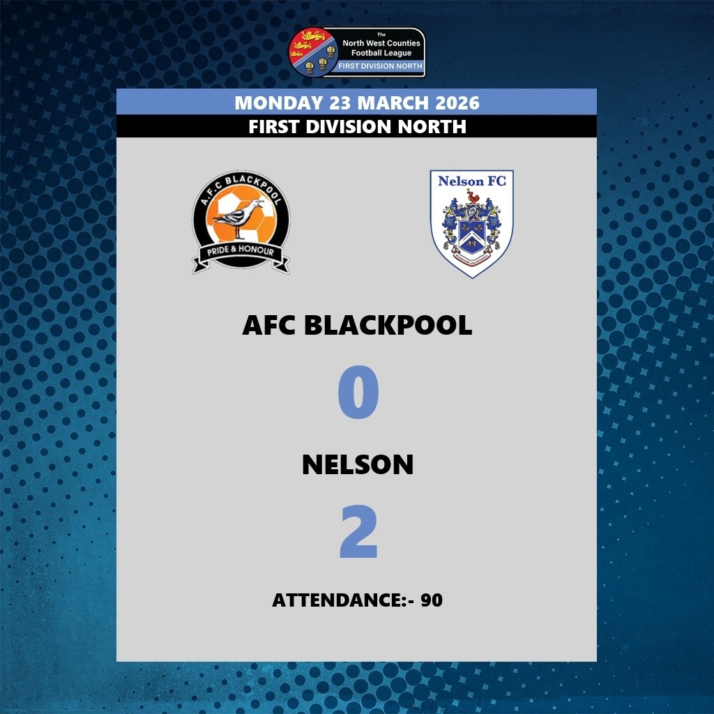 nwcfl's tweet photo. North Dividing update for Monday night.  @Nelsonfc1 go two points clear with six games to play https://t.co/QHDQmyejfN