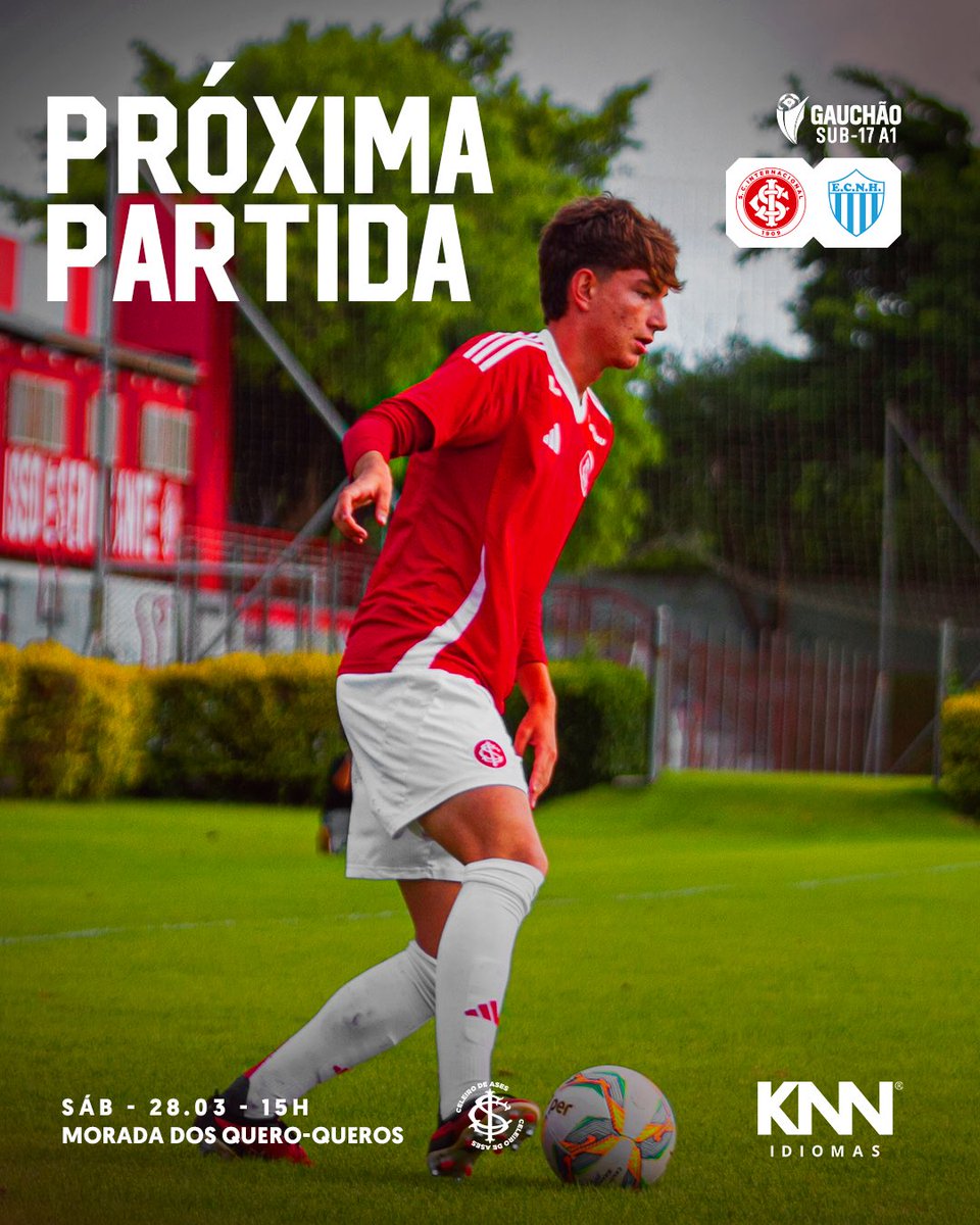 Sábado é dia de Celeiro na Morada dos Quero-Queros! 🇦🇹

Em busca de manter os 100% no Gauchão Sub-17, o Inter entra em campo pela terceira rodada do Estadual.💪🏾

Anota aí, torcida colorada: às 15h, tem Inter x Novo Hamburgo, em Alvorada. 

Vamos em busca de mais três pontos! 📝👊