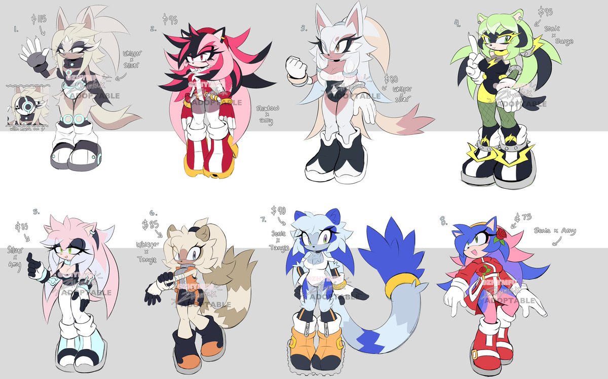 Sonic Fankid 💫 Adoptables! ~
P@ypal / Kofi Only 📌
link to my shop! : ko-fi.com/zhymfu/shop
(no holds atm!)
DM to claim or get em straight from Kofi!💖

RT Appreciated!!
#sonicthehedgehog #adopts #adoptables #sonicadoptables #adoptabledesign