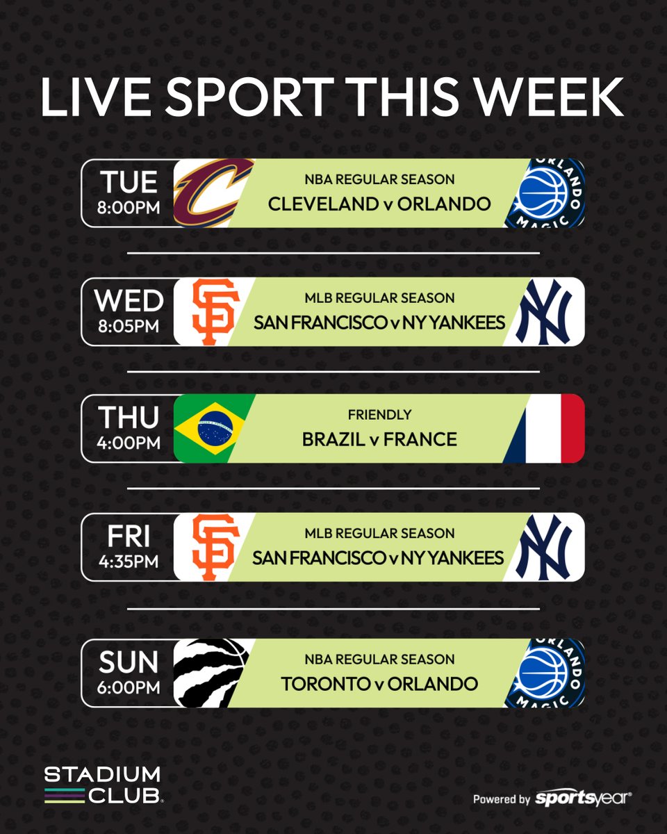 StadiumClubOrl's tweet photo. Your week, booked. 🏀⚾🔥

Catch every matchup live at Stadium Club—from NBA showdowns to MLB action and international play. The best seat in Orlando is right here.

📅 Mar 23 – Mar 29
🔗 Reserve your table at the link in bio https://t.co/FiUP4AOVWB