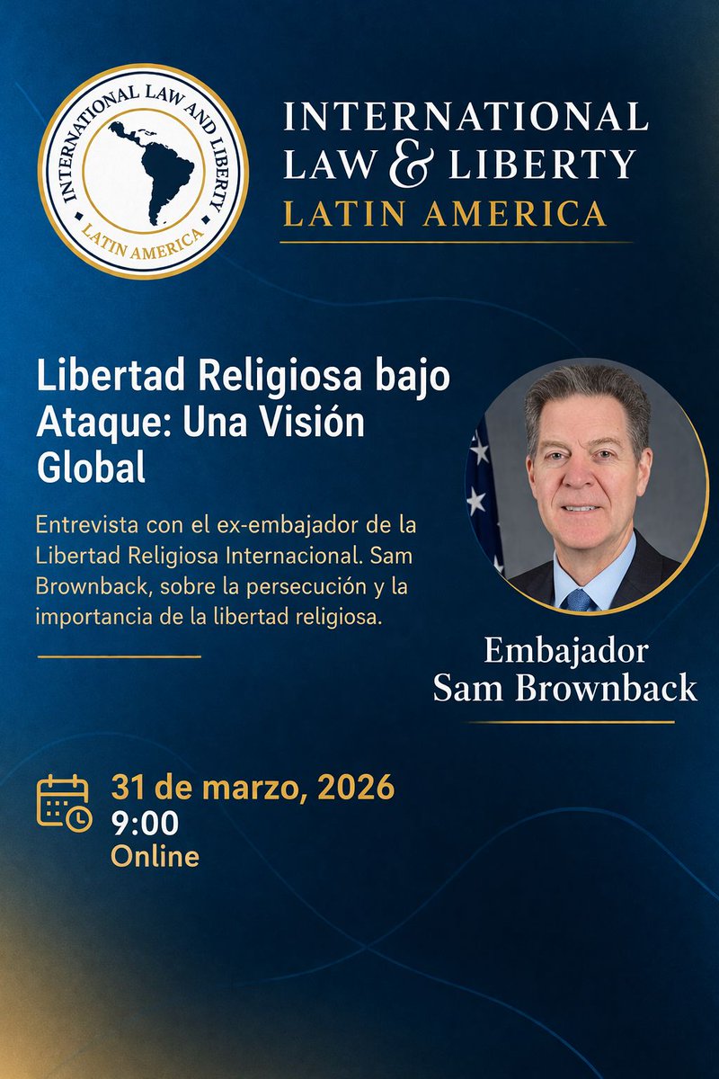 🌎⚖️ Sesión internacional exclusiva para miembros:

“Libertad Religiosa bajo Ataque: Una Visión Global”

🎙 Sam Brownback
📅 31 de marzo | ⏰ 9:00 a.m. | 💻 Online

🔒 Registro solo para miembros
✨ Únete y accede a eventos exclusivos