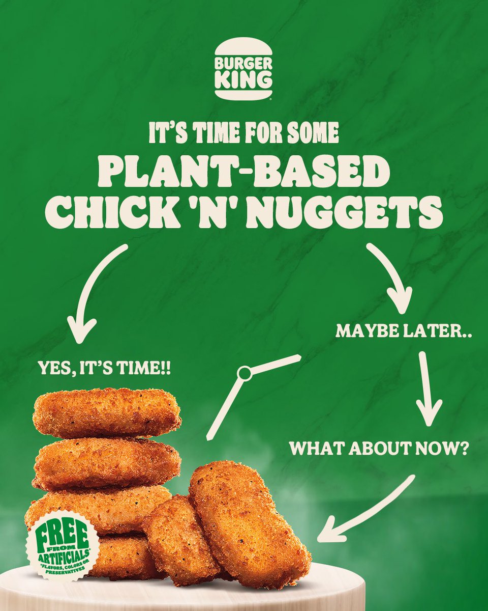 bkjamaica's tweet image. The cravings are creeping in… and you already know what that means. 👀🔥

These crispy, golden plant-based nuggets are calling your name, and they’re too good to ignore. 🌱✨

#BKJamaica #HaveItYourWay #PlantBasedNuggets