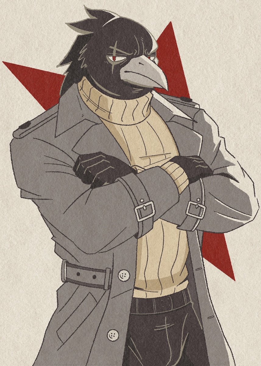 Here's something you don't see everyday. A tired old man crow commission I did for a friend. Hope you enjoy dude. 🐦‍⬛

#oc #furry #FurryCommissions