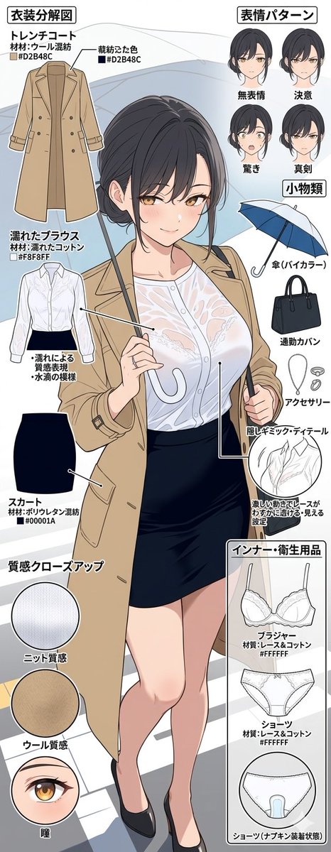 イラスト大賢者｜上品OL・リクスーポートレート（SFW） tweet media