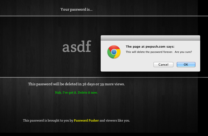 Password Pusher tweet media