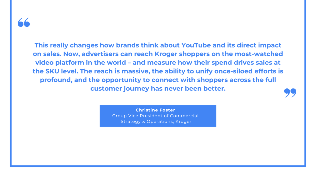 edantaylor's tweet photo. Attribution has always been the holy grail of advertising. Through our new partnership with @Kroger, brands can close the loop—measuring how much their YouTube videos actually drive real-world purchases at the grocery store. 🛒 https://t.co/fLVWRyB2pd