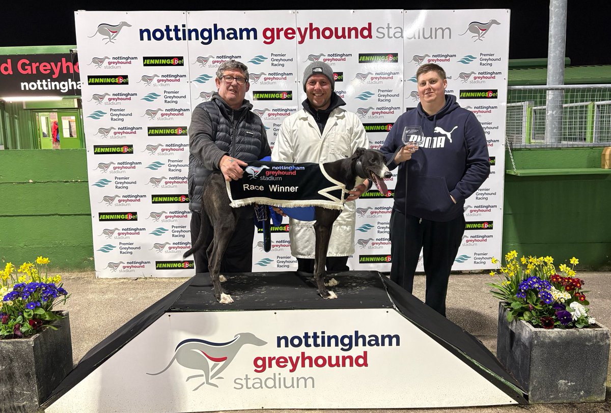nottingham_dogs's tweet photo. Well done to Brickhill Tamika, who has won https://t.co/TgffwZq2q0 Maiden Sprint Trophy, in a time of 17.70. Trained by Stuart Tighe, owned by Lostrigg Racing. https://t.co/dghfb3brn6