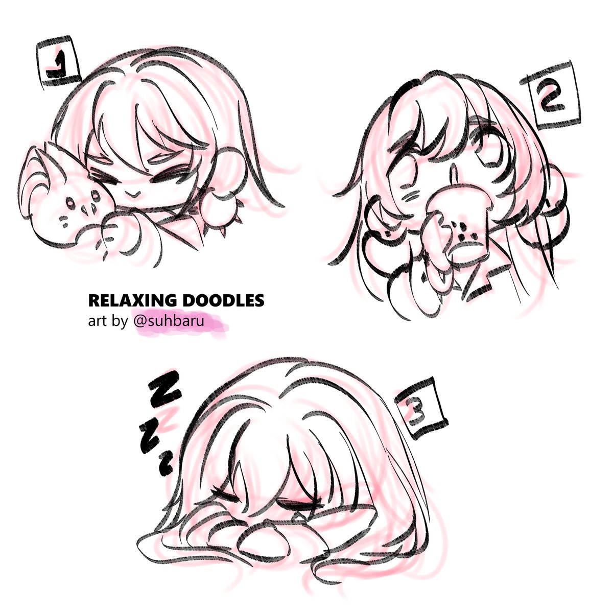 suhbaruu's tweet photo. a dose of serotonin 💉💕~
doodling for fun w a different brush to  clean my sketch! https://t.co/gSHNU60FZJ