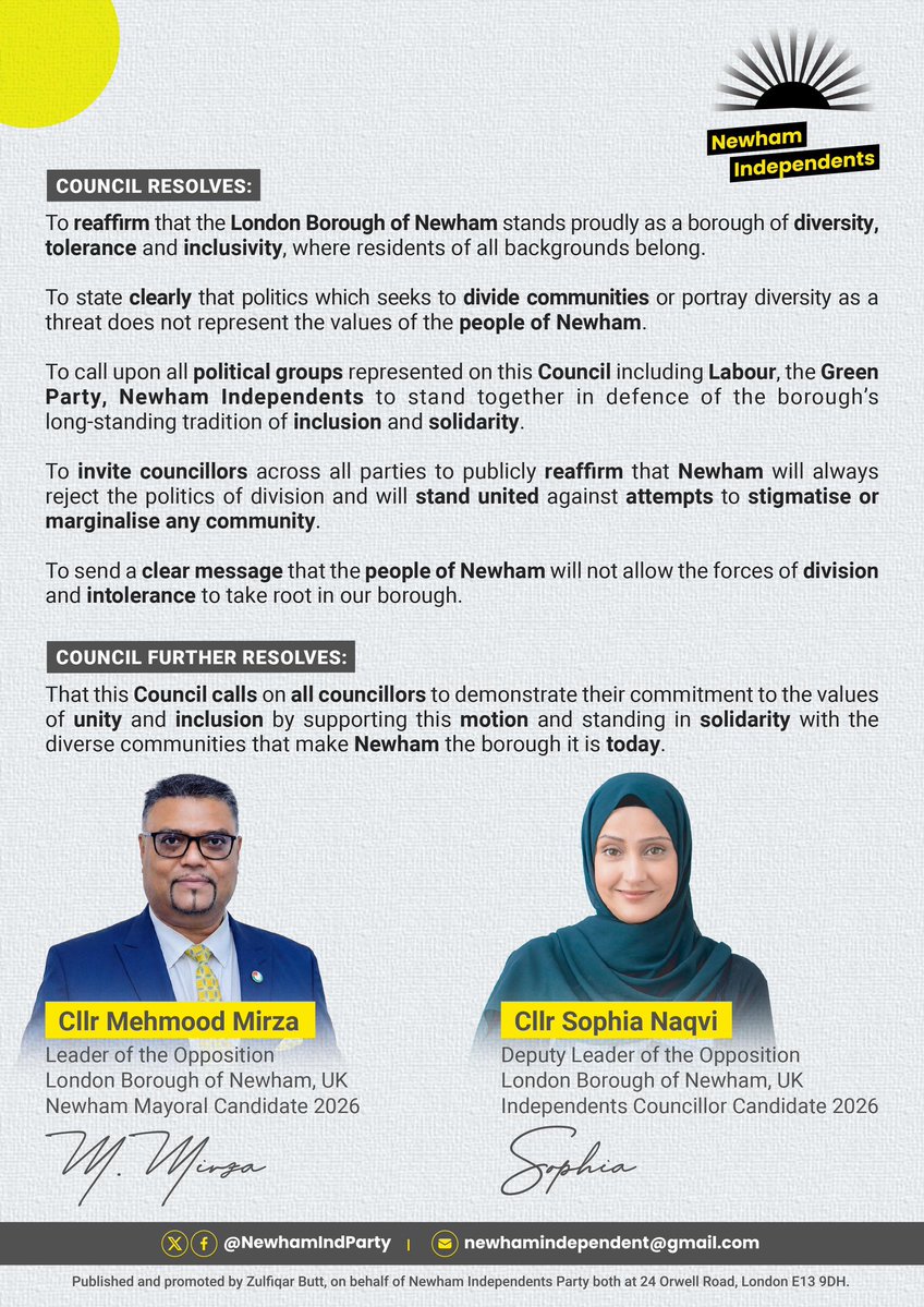 Newham Independents 💛 tweet media