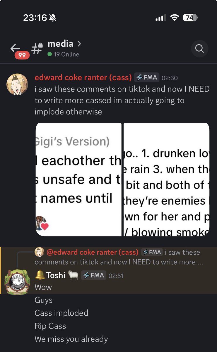 cass_ishere's tweet photo. i got tired of that shit so i started writing my own fanficion
#cassed #yumetwt https://t.co/BWur2LkEWG