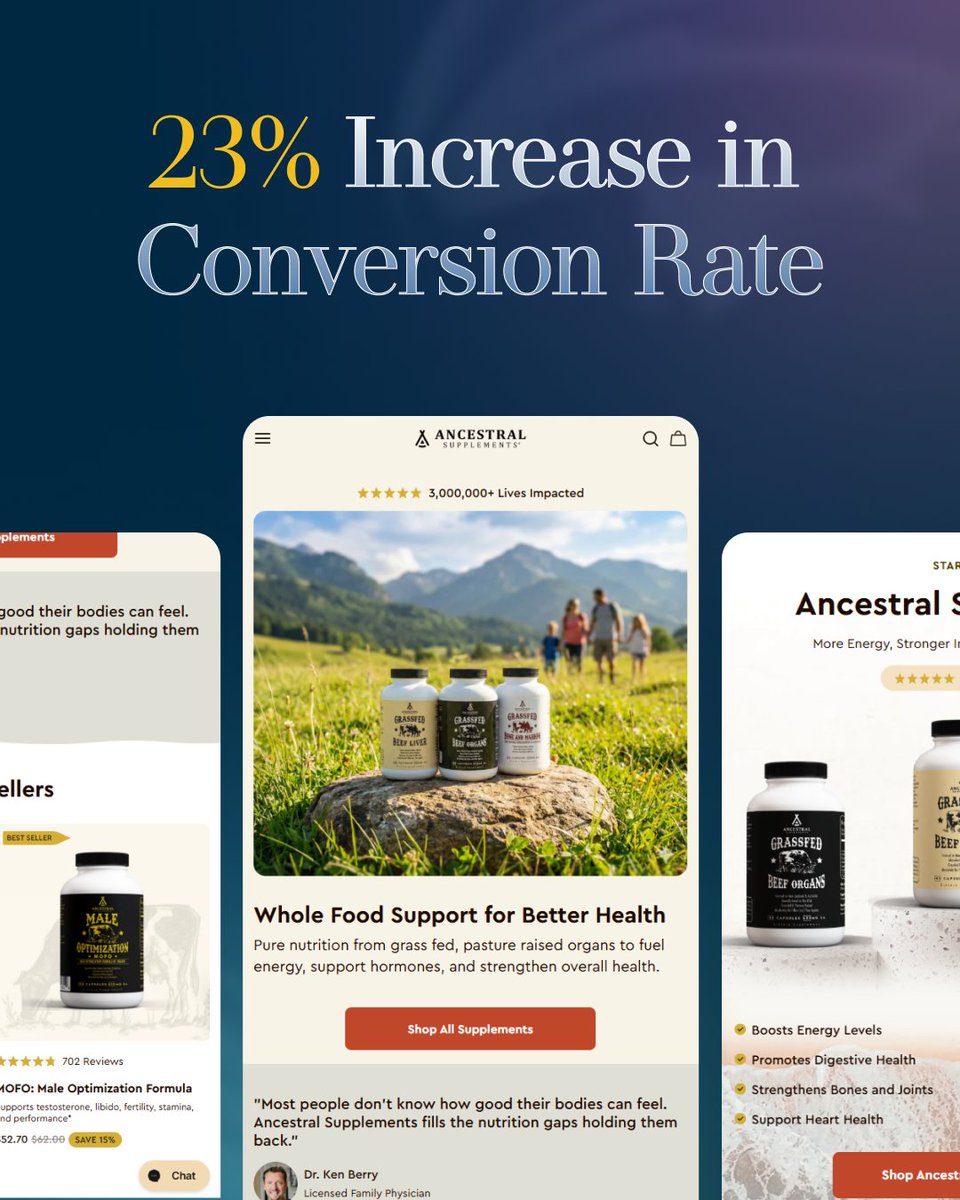 SmartSitesNJ's tweet image. Email marketing case study success for Ancestral Supplements! 

+23% Conversion Rate
+27% Click Rate
+34% Placed Order Rate

Email done right = revenue channel, not just a newsletter.

#EmailMarketing #EcommerceGrowth #CaseStudy #DigitalMarketing #SmartSites