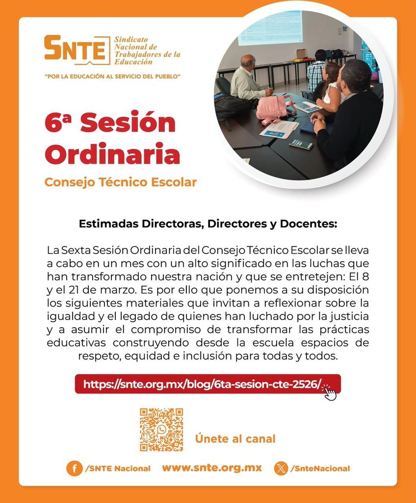 coronelhercoces's tweet photo. ¡Información importante!

👩🏻‍🏫👨🏻‍🏫 En la 6a. Sesión Ordinaria del Consejo Técnico Escolar, reflexionaremos sobre igualdad y justicia, honrando el legado del 8 y 21 de marzo, construyendo escuelas de respeto e inclusión.
Más información:
👉 https://t.co/JZqdjcqs70 https://t.co/Cd1S2IcVe9