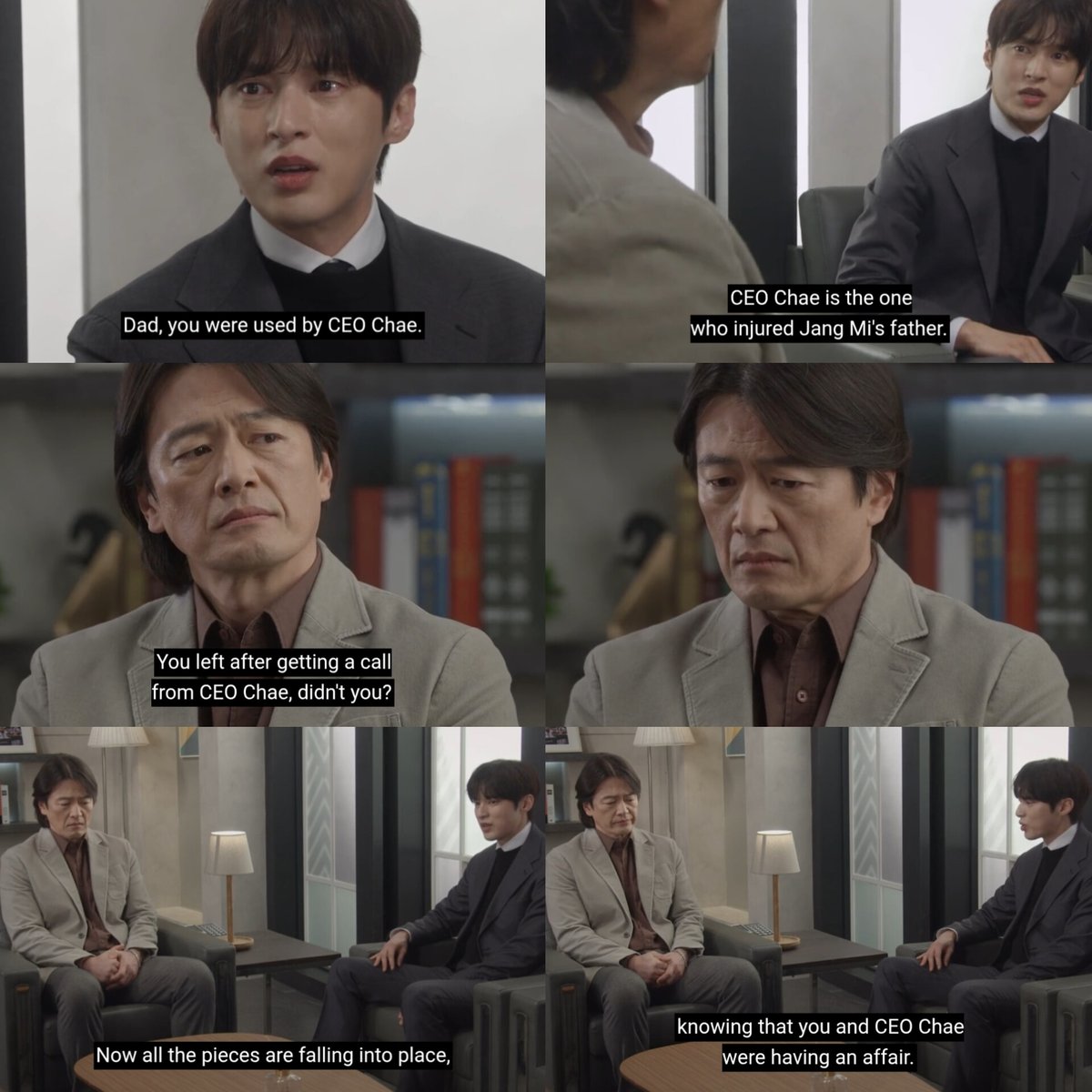 BluKimchiKdrama's tweet image. Baekho knows that his Dad and Hwayoung are having an affair and he also told his Dad that Hwayoung tried to frame him for the murder of Jangmi's Dad but idk, it seems like the Professor wants to continue being a fool in love.

#TheFirstMan #FirstMan #첫번째남자 EP68