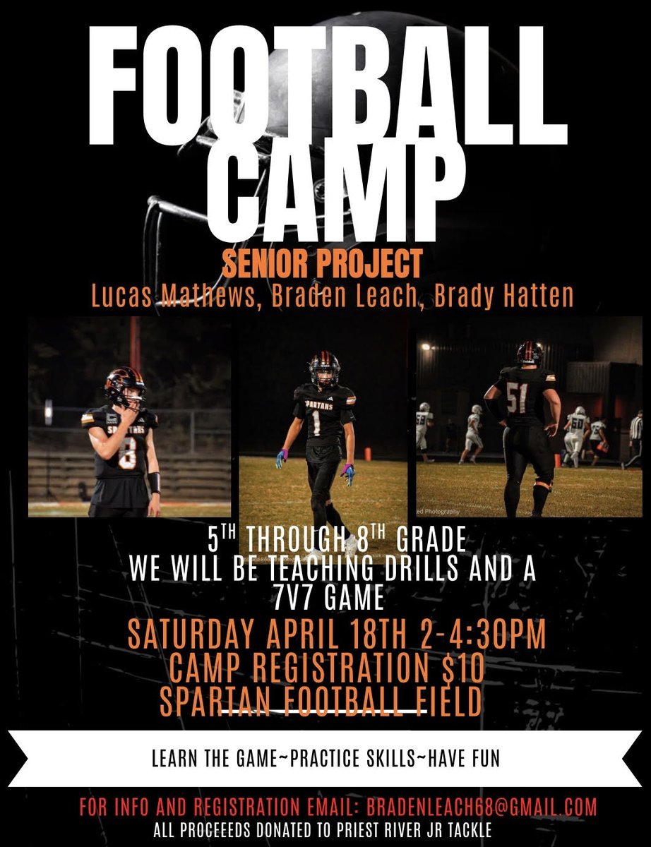 We have seniors hosting a camp for the young ones as part of their senior project! This is a win-win for everyone involved.