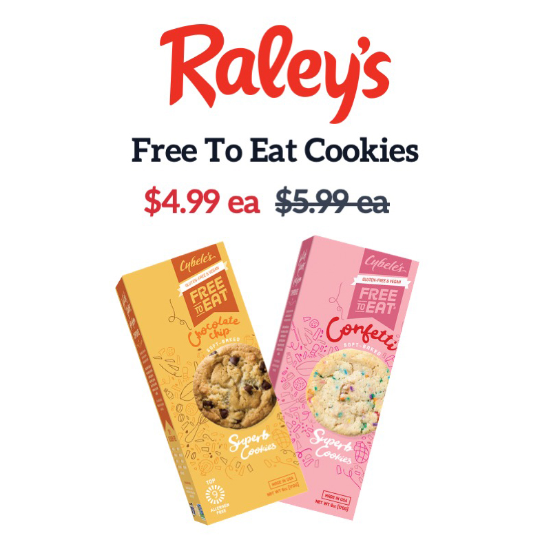 FreeToEatFoods's tweet photo. Tom Raley opened his first store in 1935 with grand ambitions of transforming the grocery business. Now under third-generation family owner Mike Teel, Raley's has grown to 119 stores in Northern California and Nevada and carries on Tom’s legacy of innovation by serving as more than a grocery store.

For a limited time, Free To Eat cookies are $1.00 off per box at participating @raleys locations. Get 'em while this deal lasts!​

BECAUSE EVERYONE DESERVES AMAZING SNACKS
