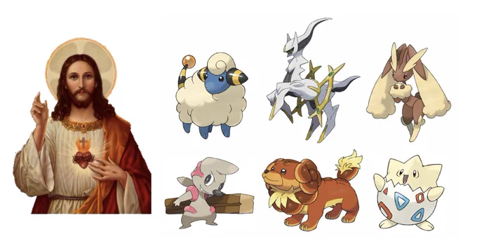 jesus christ / easter themed pokemon team