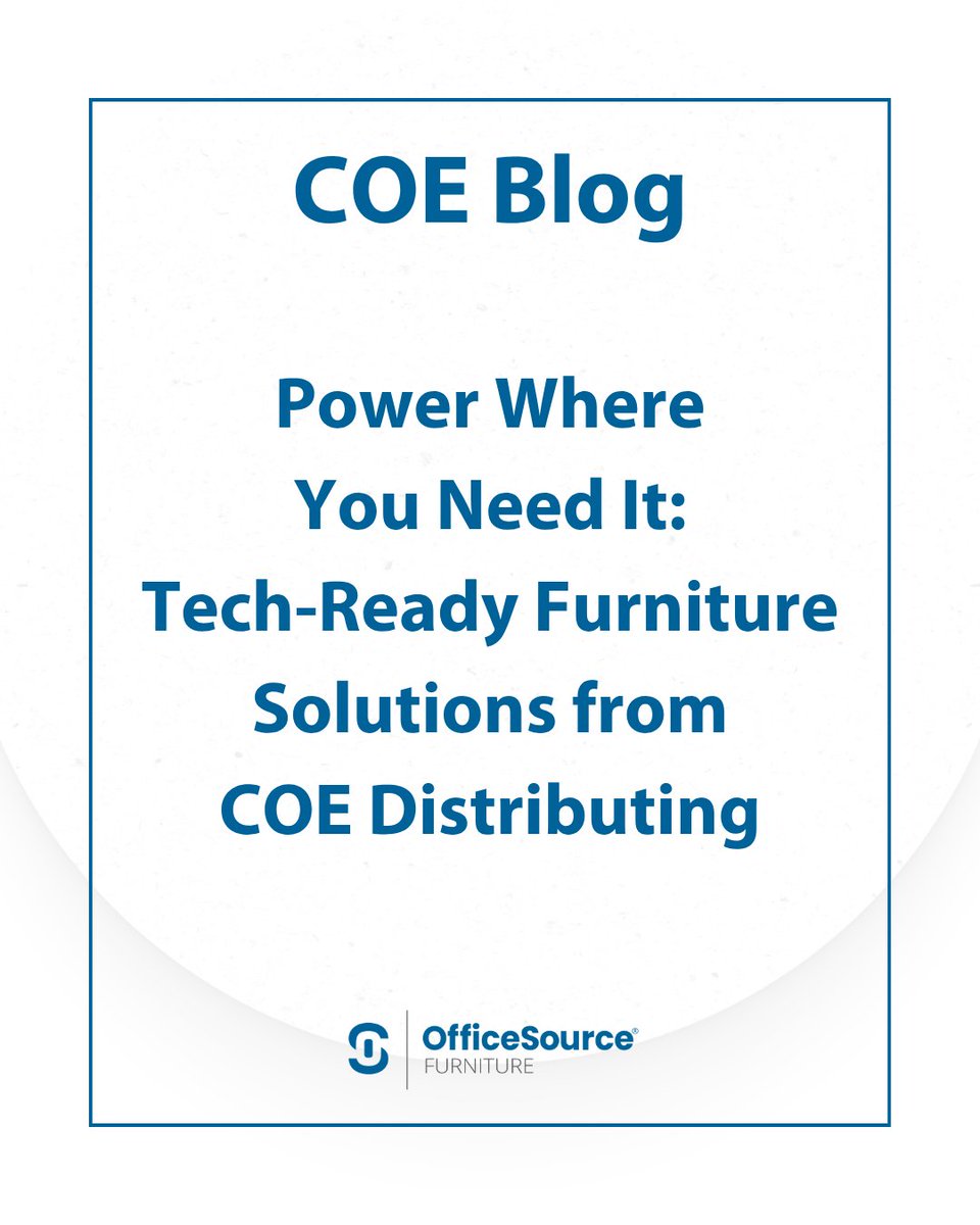 OfficeSource2's tweet photo. 𝗖𝗵𝗲𝗰𝗸 𝗼𝘂𝘁 𝗼𝘂𝗿 𝗹𝗮𝘁𝗲𝘀𝘁 𝗯𝗹𝗼𝗴 𝗽𝗼𝘀𝘁 👀
✨ Power Where You Need It: Tech-Ready Furniture Solutions from COE Distributing ✨
👉 Explore Our Tech-Ready Furniture: https://t.co/ghQNk3ghW5 

#COEBlog #TechReadyFurniture #OfficeSource #COEDistributing https://t.co/Guebk2Rqky