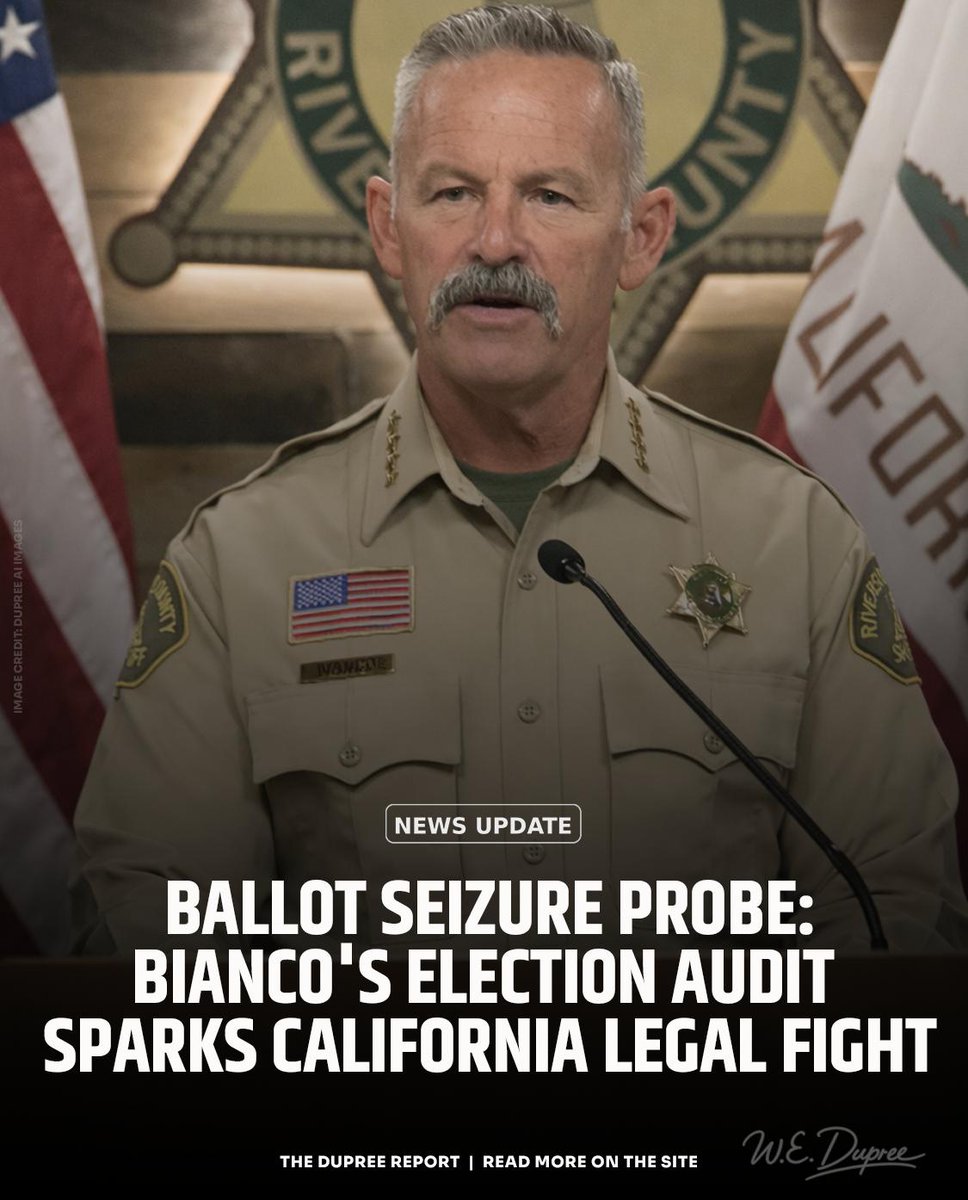 RealWayneDupree's tweet image. 🗳️ CA sheriff seizes 656K ballots over a discrepancy officials say equals 103 votes. Fact-finding or political theater? #ElectionIntegrity #TruthOverSpin