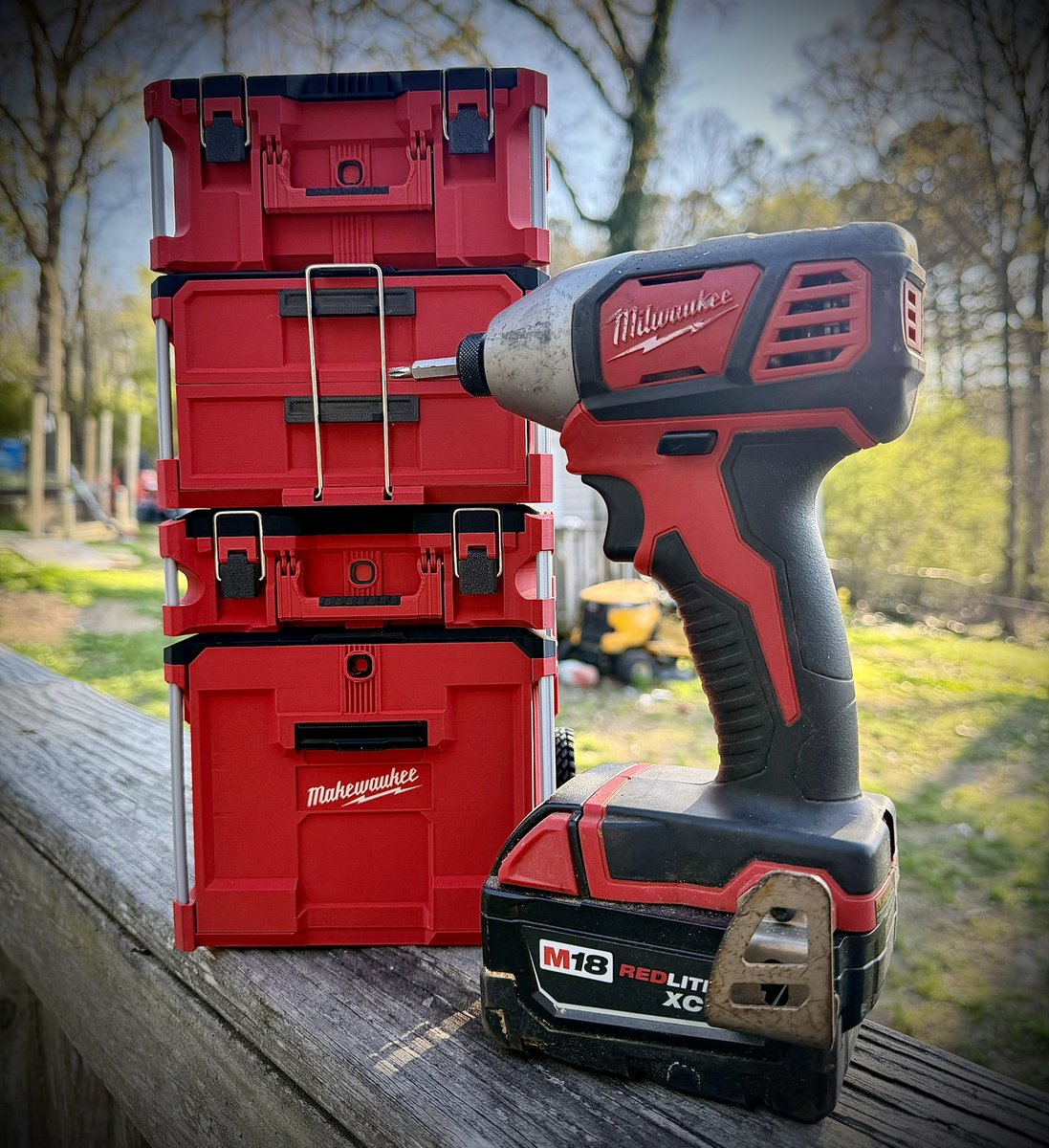 therealxdman's tweet image. When your GI Joes can’t get caught on the job with Ryobi, you flex the Miniature working Milwaukee Packout set from Etsy #tools #milwaukee #men #homedepot #toys