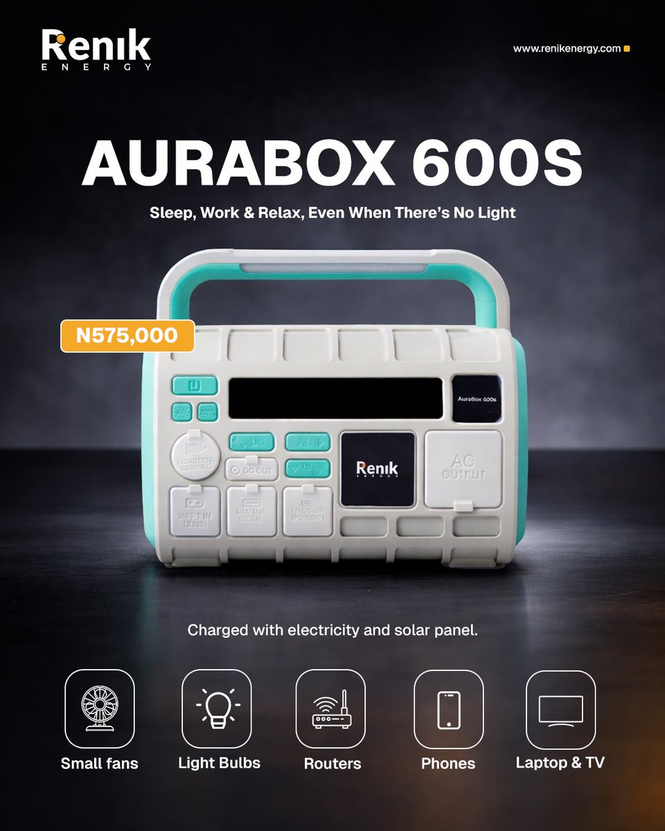RenikEnergy's tweet photo. This AuraBox 600S is a reliable power box built to keep your day (and night) running without interruptions.

Visit our website to order yours now!

#portablepowersupply #portablenergy https://t.co/nnZK5dbVJt