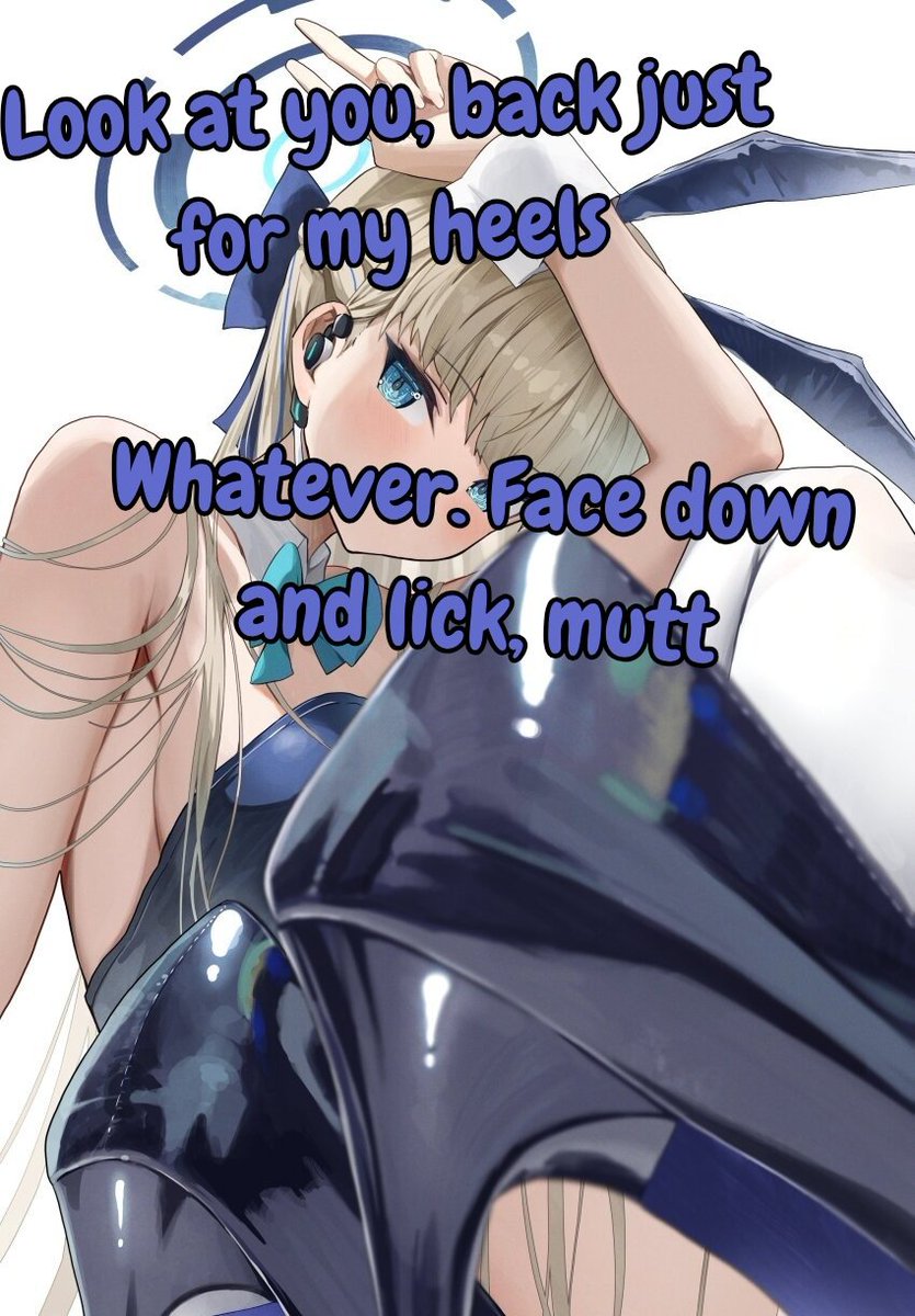 DommyAlicey's tweet photo. 𝑫𝒖𝒎𝒃 𝒔𝒉𝒐𝒆𝒔𝒍𝒖𝒕𝒔 bore me. I wish I could just shove my heels into their mouths and have them...

Oh, you'd actually like that. 𝑫𝒆𝒈𝒆𝒏𝒆𝒓𝒂𝒕𝒆. Come now, open wide~ https://t.co/3aDoX1kkLh