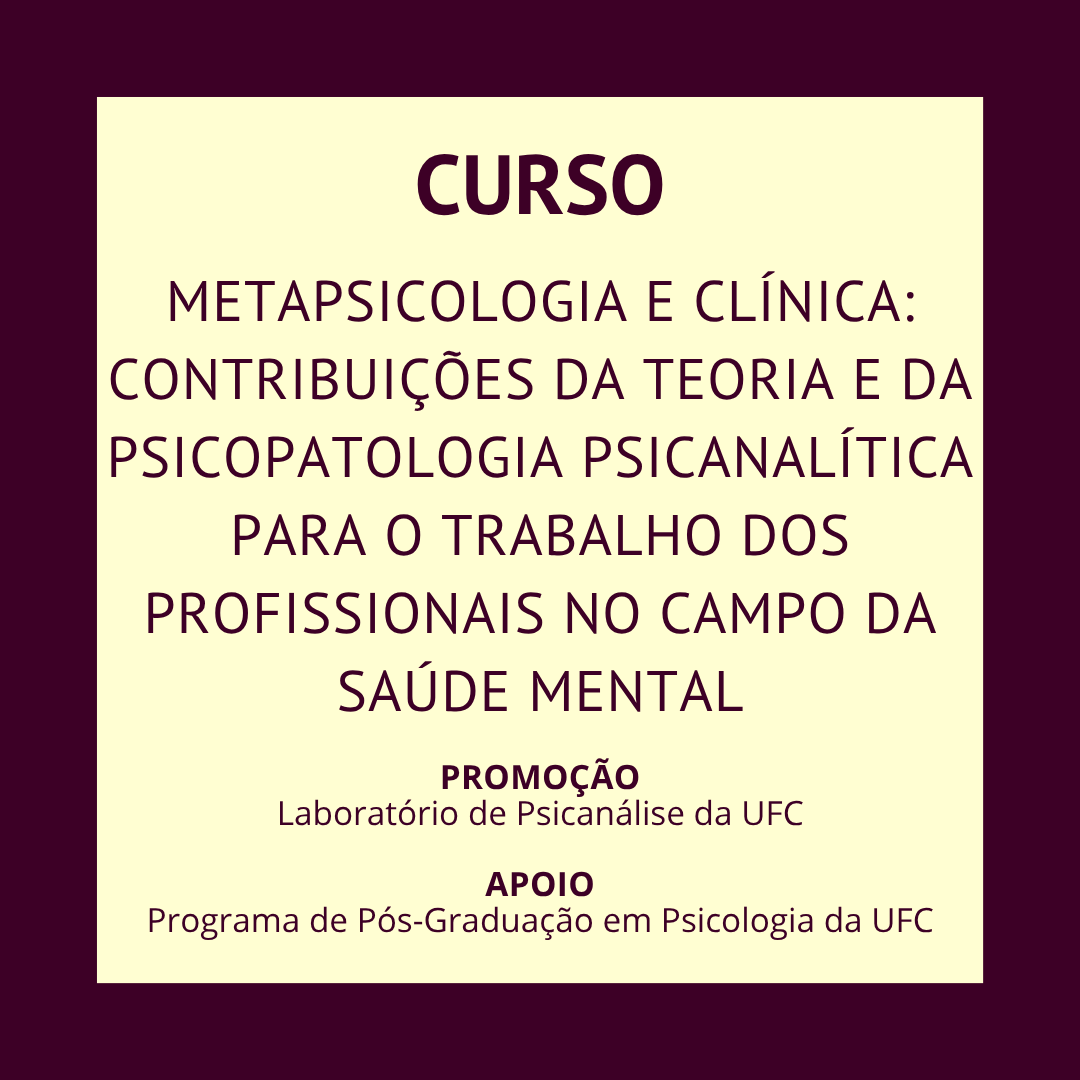ufcfreud's tweet photo. ➤Curso gratuito e on-line “Metapsicologia e Clínica: contribuições da Teoria e da Psicopatologia Psicanalítica para o trabalho dos profissionais no campo da Saúde Mental”
• Informações e inscrições: acesse https://t.co/n1CLAhbgSp https://t.co/tapLPaMx2i