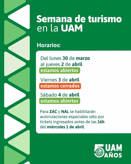GranjeroInforme's tweet photo. Horarios UAM Semana de Turismo https://t.co/K5LRde3M91
