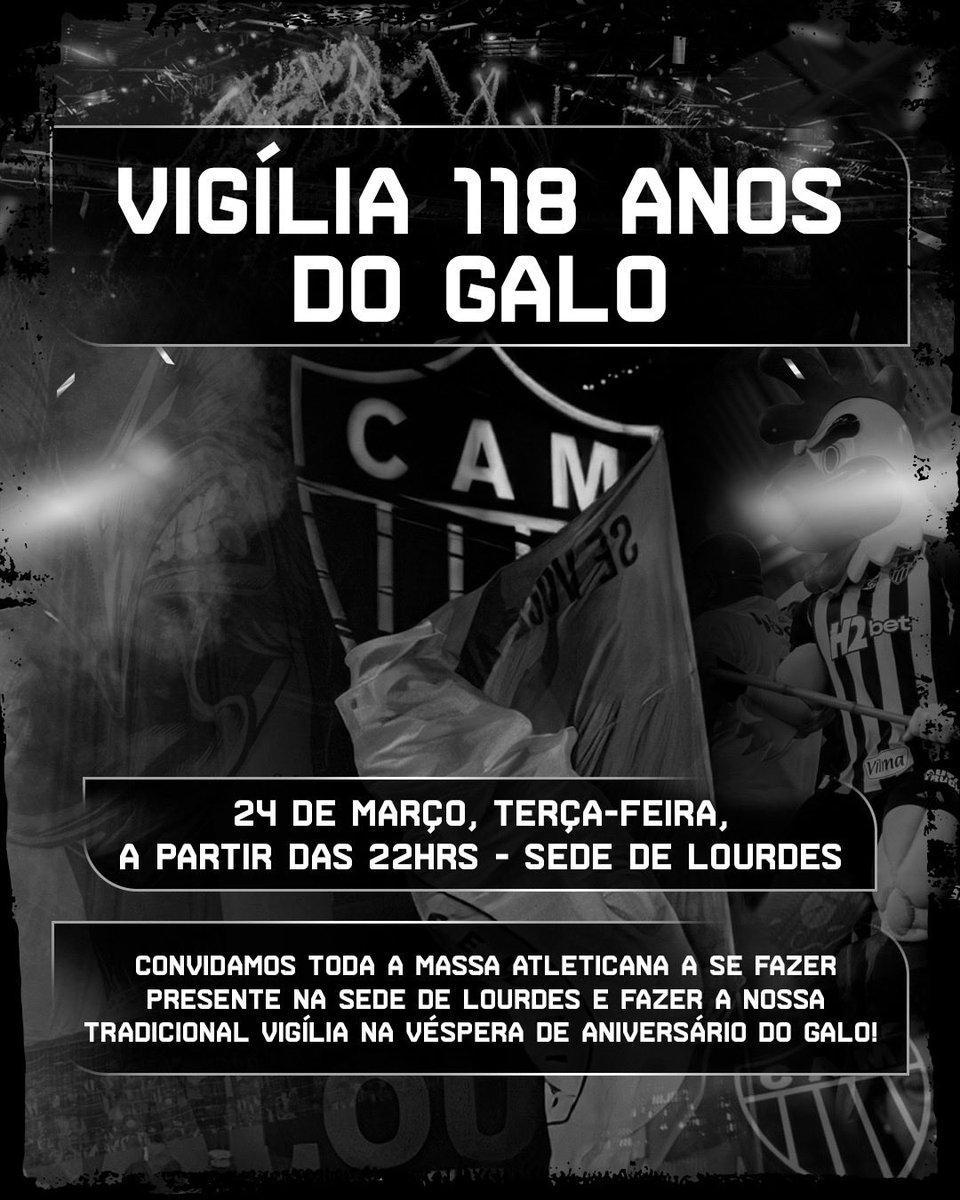 Dia de celebrarmos a existência do maior e mais tradicional clube de Minas Gerais, o Clube Atlético Mineiro.