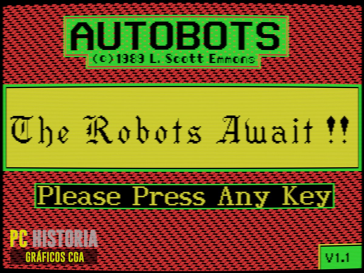 PC__Historia's tweet image. Autobots (L. Scott Emmons, 1989) es puro ingenio arcade minimalista para #PC #DOS: tú eres el imán y los robots vienen a por ti sin descanso. ¿La clave? Hacer que choquen entre ellos y limpiar la pantalla sin que te atrapen. Teleports, explosiones y estrategia en cada turno.