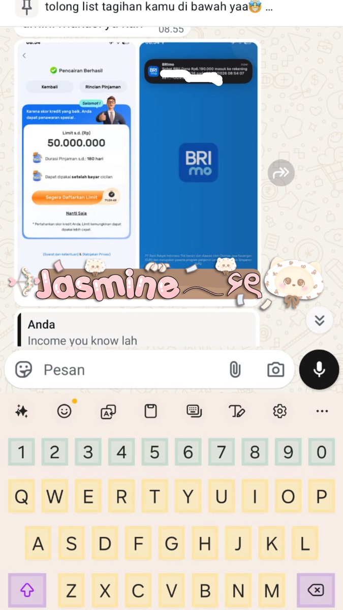 jokipinjolmine's tweet image. Waaahh cair 6,1 juta🤠,tagihan pinjol numpuk, tapi belum japo?❓ sini aku bantu bayar dari pada galob tulob terus, jangan nunggu tagihannya telat nanti malah di tolak di banyak apk, langsung wa yaa, fee aku di akhir❤️‍🔥
#jokipinjol  #zonauang #pinjol #gestun #pinpri #zonabu