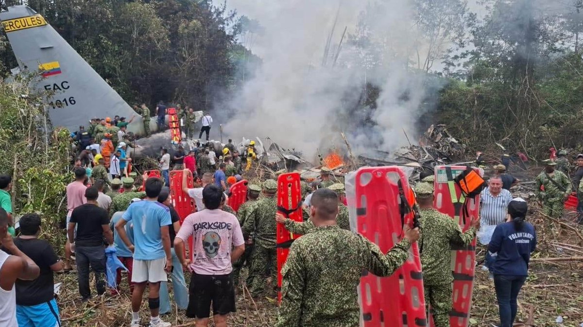 A military transport plane carrying 125 people has crashed in Colombia killing at least one person.

77 People Have Been Rescued, And Around 40 Unaccounted for, The Plane Was A C-130