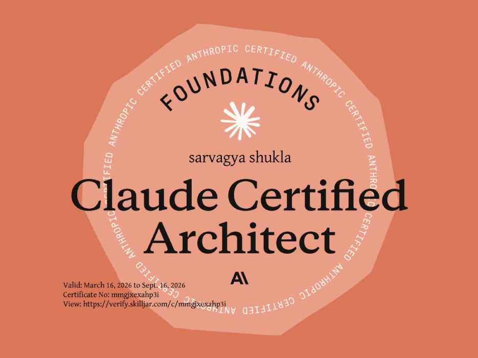 كيف تحصل على Claude Certified Architect

إليك جميع المصادر في مكان واحد:

رابط التسجيل:
anthropic.skilljar.com/claude-certifi…

الدورات التدريبية:
anthropic.skilljar.com (13 دورة مجانية)

الدليل العملي (Cookbook):
github.com/anthropics/ant…

دليل الاختبار:
share.google/0eqIbebzRMUt8K…

أسئلة