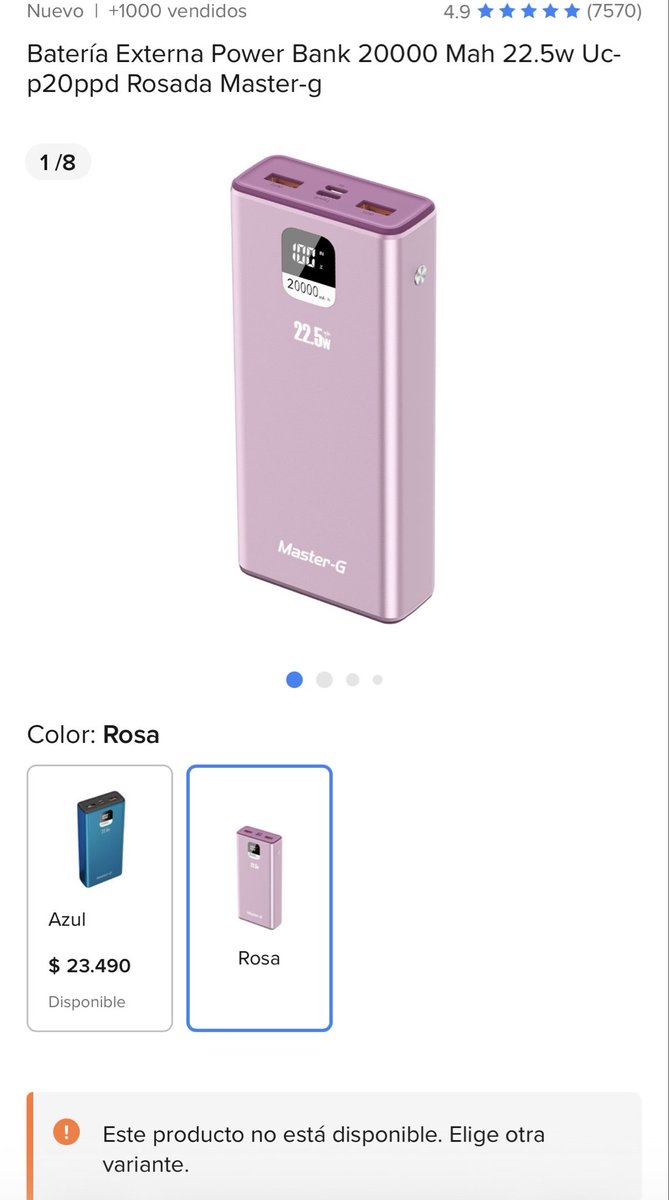 straymely's tweet photo. MasterG debería de tener mejor siempre disponible las baterías rosadas, justo cuando salieron habia comprado la azul, mi hermano se adueño de la batería y necesitó comprarme la misma en rosada y en todos los sitios sale que no hay stock, se harían millonarios con tener siempre 😩 https://t.co/G9Or4758L2