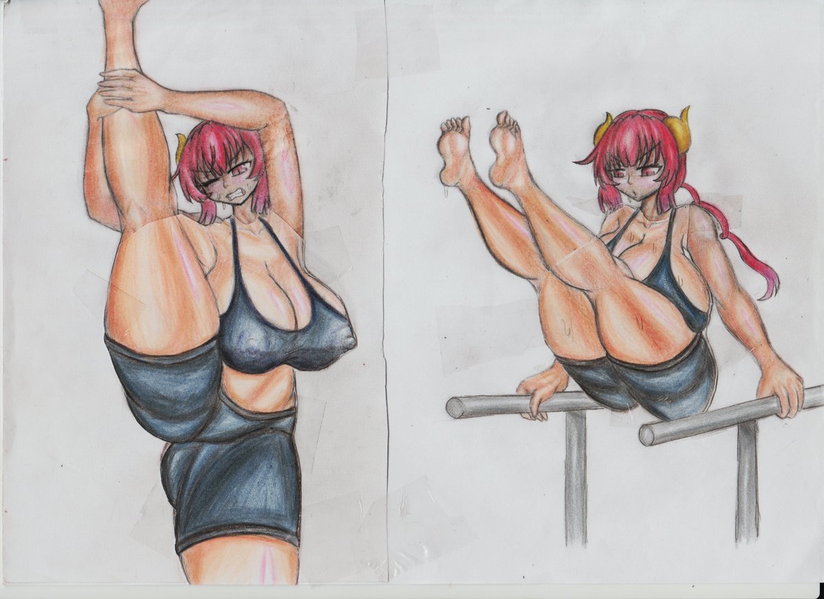 PRShavez's tweet photo. Aqui esta finalmente el dibujo de iruru que debia desde el mes pasado, espero les guste, pense en una tematica de ejercicio, disculpenme si no me salio bien el hacerla mas "llenita", en fin #nsfwdraw #Iruru #dragonmaid https://t.co/1aDbkTI1P2