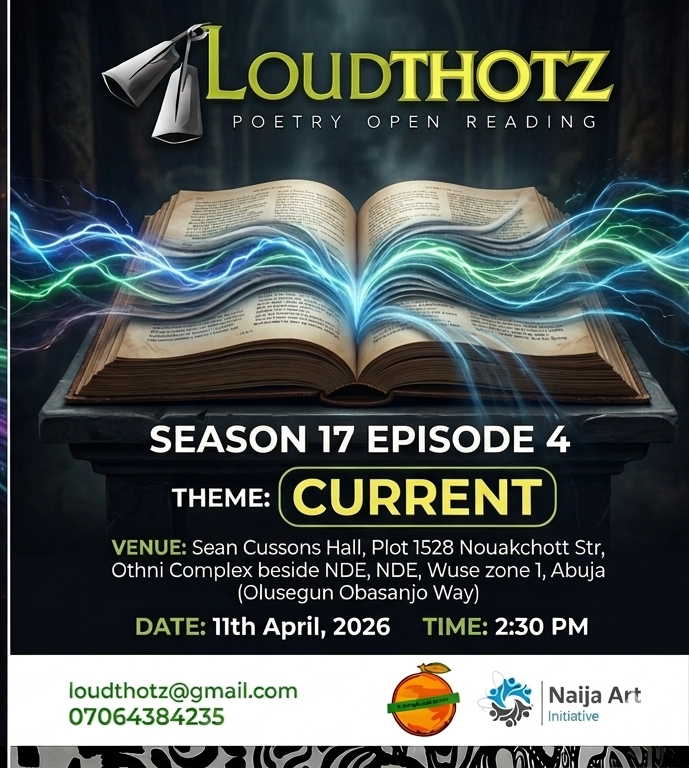 Loudthotz's tweet photo. Your voice deserves a stage ⚡

Been writing, thinking, feeling… where do you express it?

Loudthotz is a community.
Theme: CURRENT
📍 Abuja Apr 11 | 💻 Zoom Apr 9

To perform: loudthotz@gmail.com
👇 Tag your people
#Loudthotz #AbujaEvents #PoetryLovers https://t.co/G18tK2rTEL