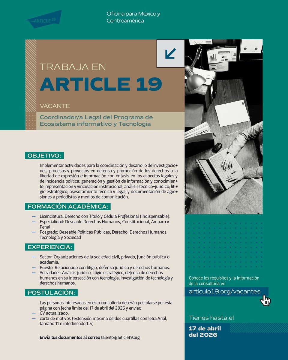 ARTICLE 19 México y Centroamérica tweet media